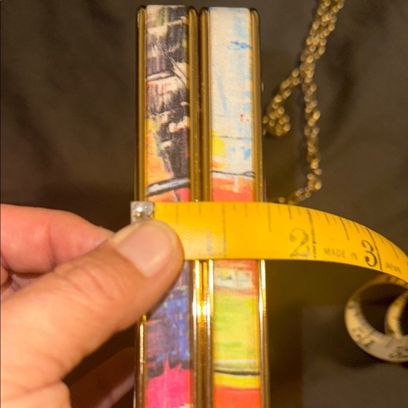 Sondra Roberts Colorful Artistic Abstract Women's Clutch Gold Chain Strap - Picture 11 of 11